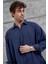 Indigo Modal Kumaş Oversize Gömlek 2