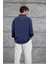 Indigo Modal Kumaş Oversize Gömlek 3