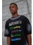 Siyah Sebizegva Baskılı Oversize Tshirt 2