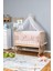 Ahşap Beşik Anne Yanı Beşik Organik 60X120 - Pembe Balina Uyku Seti + Yataklı + Tekerlekli 2