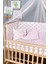 Ahşap Beşik Anne Yanı Beşik Organik 60X120 - Pembe Balina Uyku Seti + Yataklı + Tekerlekli 3