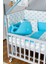 Ahşap Beşik Anne Yanı Beşik Gri 60X120 - Mavi Balina Uyku Seti + Yataklı + Tekerlekli 3
