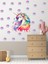 Unicorn ve Gökkuşağı Desenli Papatyalar Çocuk Odası Duvar Süsü, Duvar Sticker 3