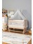 Ahşap Beşik Anne Yanı Beşik Organik(Boyasız) 60X120-BEYAZ Güpür Uyku Seti + Yatak 2