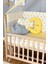 Ahşap Beşik Anne Yanı Beşik Organik 70X130 - Sarı Yıldız 3 Yastıklı Uyku Seti + Yataklı + Tekerlekli 3