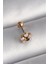 Çelik Gold Renk Zirkon Taşlı Çiçek Tragus Piercing 1