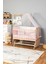 Ahşap Beşik Anne Yanı Beşik Organik(Boyasız) 60X120-PEMBE Yıldız Tek Yastık Uykuseti Yatak+Tekerlek 2