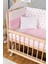 Ahşap Beşik Anne Yanı Beşik Organik(Boyasız) 60X120-PEMBE Yıldız Tek Yastık Uykuseti Yatak+Tekerlek 4