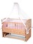 Ahşap Beşik Anne Yanı Beşik Organik (Boyasız) 60X120 - Pembe Yıldız Tek Yastıklı Uyku Seti Yatak 2