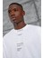 Beyaz Yakada Rakam Baskılı Oversize Tshirt 2