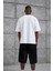 Beyaz Yakada Rakam Baskılı Oversize Tshirt 4