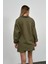 Haki %100 Keten Oversize Gömlek 5