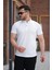 Erkek Çizgi Dokulu Çıtçıt Yakalı Kısa Kollu T-Shirt 1