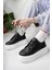 Dvm 1010 Siyah Beyaz Kalın Taban Kadın Sneakers 1