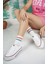 30935 Beyaz Kalın Taban Kısa Kadın Sneakers 1