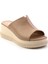 Bej Leather Kadın Terlik K04040012003 2