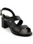 Siyah Leather Kadın Sandalet K05040005903 2