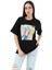 Bisiklet Yaka Terlik Baskılı T-Shirt - Siyah 2