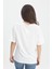T-Shirt Kabartma Baskı Bisiklet Yaka - Mavi 3