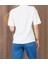 Beyaz Kuş Baskılı Taş Detaylı Kısa Kollu T-Shirt 3