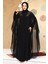 Panço Detaylı Siyah Tesettür Abaya 25908S 1