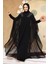 Panço Detaylı Siyah Tesettür Abaya 25908S 2