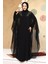 Panço Detaylı Siyah Tesettür Abaya 25908S 3