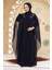Panço Detaylı Lacivert Tesettür Abaya 25908L 1