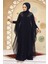 Panço Detaylı Lacivert Tesettür Abaya 25908L 3