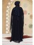 Panço Detaylı Lacivert Tesettür Abaya 25908L 4