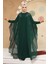 Panço Detaylı Zümrüt Yeşili Tesettür Abaya 25908ZY 1