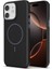 iPhone 11 Uyumlu Kılıf Deri Desen M-Safe Özellikli Lichee Silikon Siyah 2