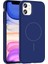 iPhone 11 Uyumlu Kılıf M-Safe Şarj Özellikli Ruby Kapak Lacivert 1
