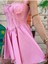 Pembe Bağcıklı Korse Görünümlü Mini Elbise 3