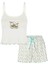 Kadın İnce Askılı Baby Overloklu Avokado Desenli Crop Top Şortlu Pijama Takımı 1