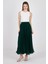 Yeşil Şifon Piliseli Yüksek Bel Maxi Etek 1003 2