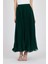 Yeşil Şifon Piliseli Yüksek Bel Maxi Etek 1003 3