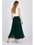 Yeşil Şifon Piliseli Yüksek Bel Maxi Etek 1003 5