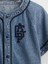 Erkek Çocuk Denim Mavi Denim Gap Logo Beyzbol Jersey Gömlek 2