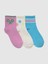Kız Çocuk Pembe 3'lü Quarter Crew Çorap Seti 1