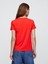 Kadın Canlı Kırmızı Bisiklet Yaka T-Shirt 5