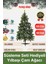 Premium Kalite Yeni Yıl Süsleme Seti Renkli Işık Hediyeli Yılbaşı Çam Ağacı Noel Paketi 60 cm 60 Dal 1