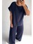 Lacivert Pamuk Pijama Takımı 1