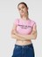 Pembe Bisiklet Yaka Naughty Or Nıce Baskılı Crop T-Shirt 3