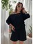 Kadın Kayık Yaka Oversize Asimetrik Bluz ve Şort Iki Iplik Takım 5