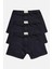 Erkek Çocuk Pamuklu Yumuşak ve Esnek Likralı boxer 3'lü Paket siyah 1