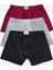 Erkek Çocuk Pamuklu Yumuşak ve Esnek Likralı boxer 3'lü Bordo Gri Siyah 1