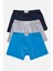 Erkek Çocuk Pamuklu Yumuşak ve Esnek Likralı boxer 3'lü Lacivert Gri Mavi 1