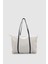 Velie Paraşüt Kumaş Şeritli Shopper Çanta Gri-Siyah 4