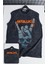 Metallica Rock Baskılı Yıkamalı Kolsuz Tişört, Unisex Rock Band Temalı Sıfır Kollu Vintage Atlet 1